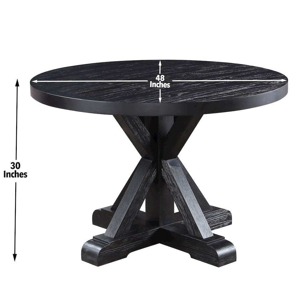 Molly Black 48" Table with 4 Magnolia Chairs