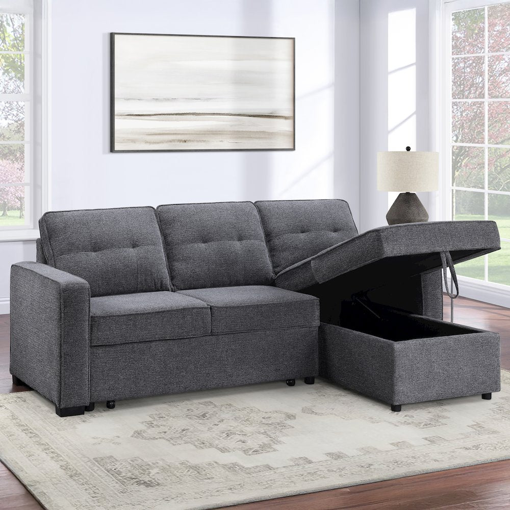 Noah Reversible 95" Chofa, Gray