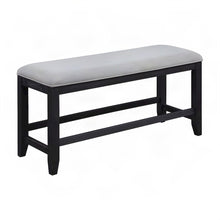 Polyester-Upholstered Counter Height Bench with Rubberwood Frame