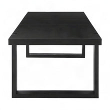 Acacia and Mango Wood Dining Table with Iron Base, Modern Kitchen Table, Black