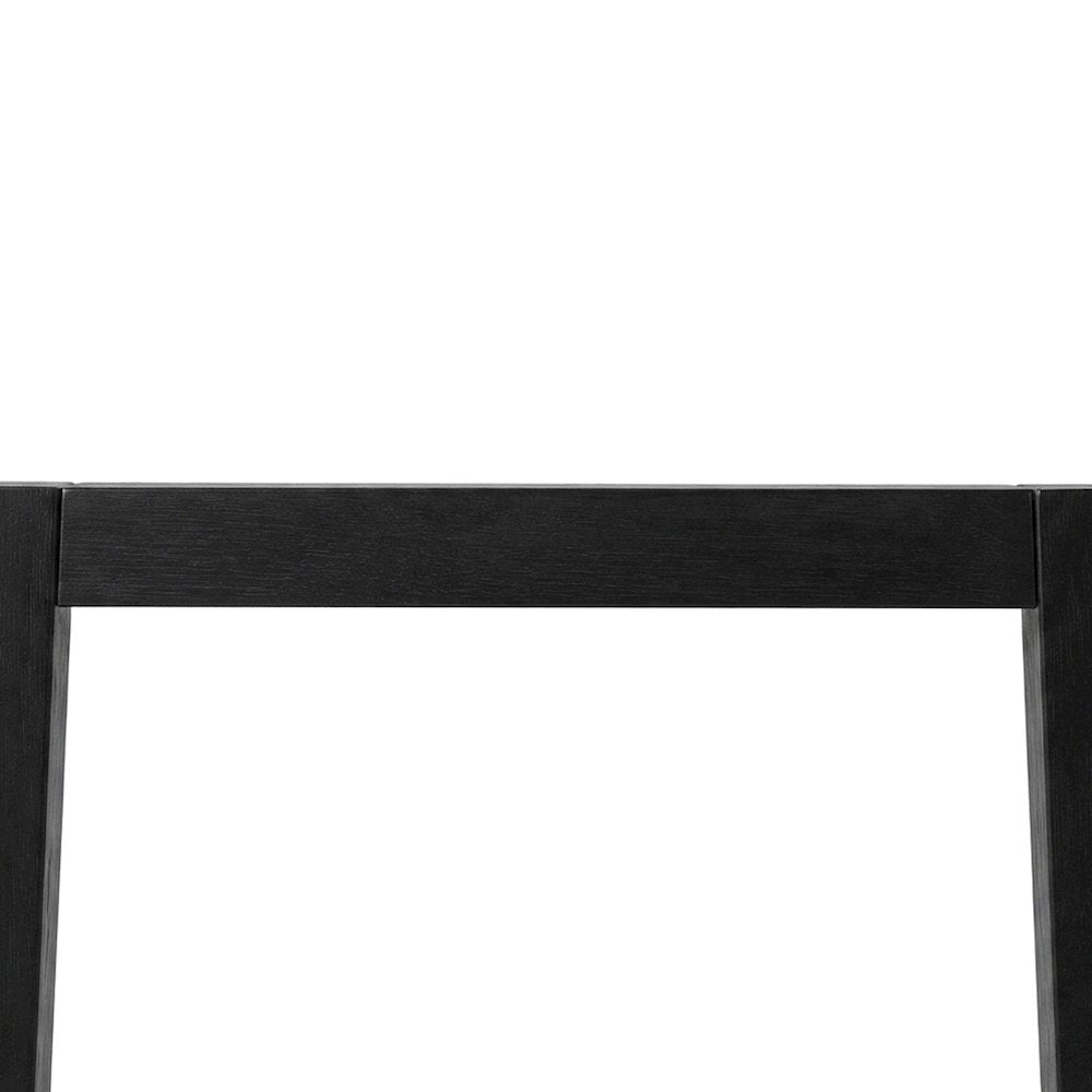 Acacia and Mango Wood Dining Table with Iron Base, Modern Kitchen Table, Black