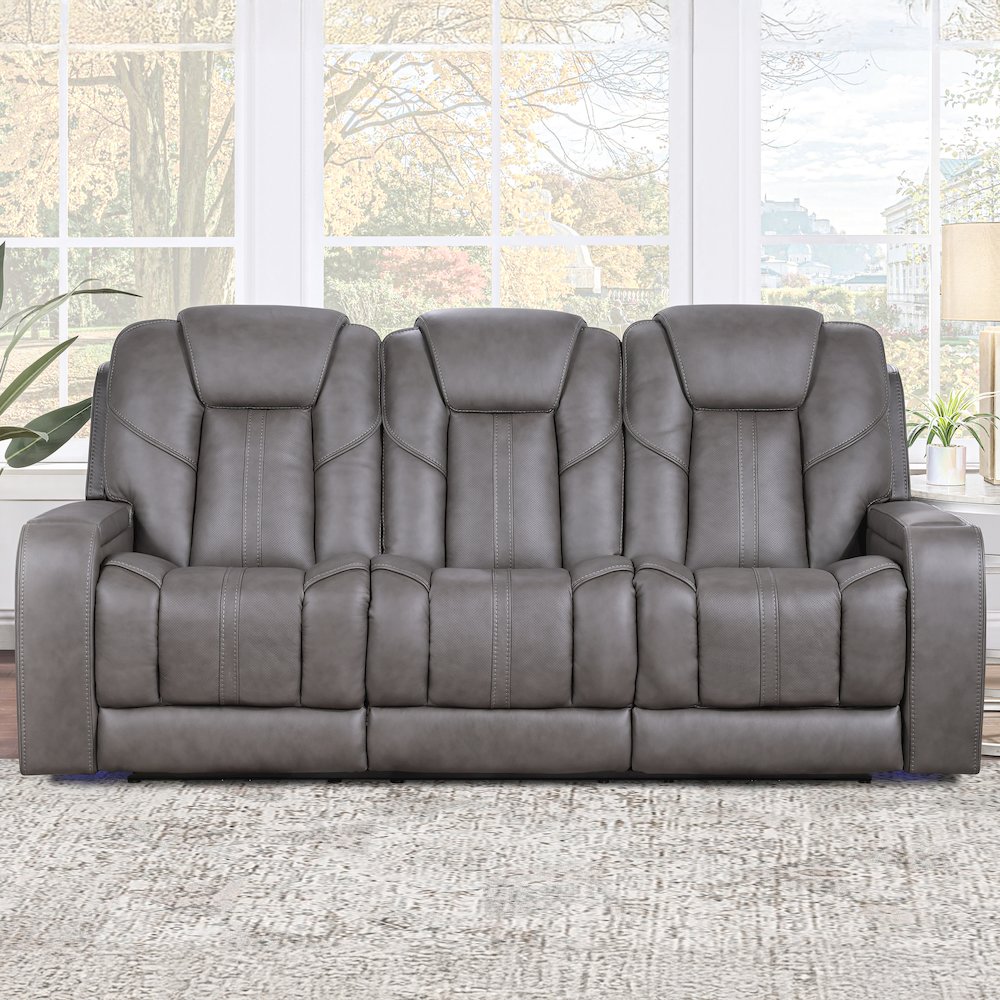Daniel Triple Power Leather Theater Sofa