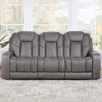 Daniel Triple Power Leather Theater Sofa
