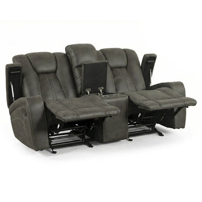 Marlow Charcoal Manual Recliner Loveseat