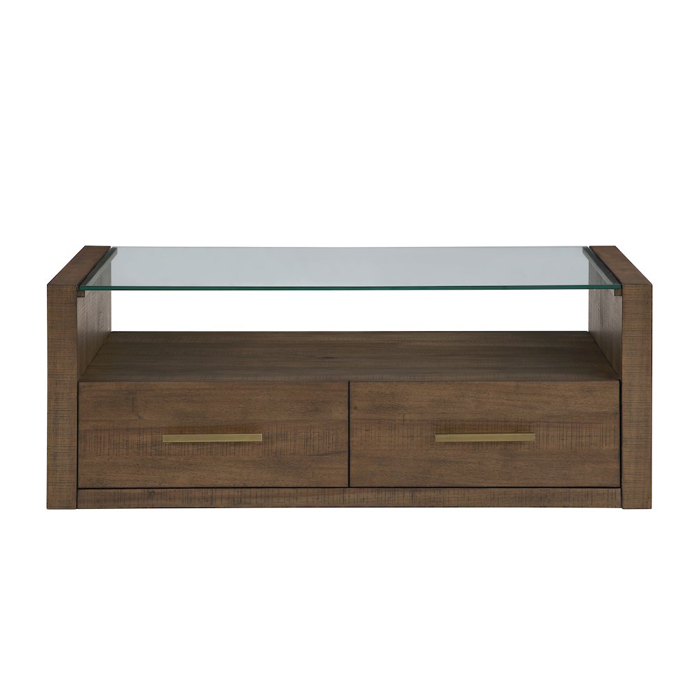 Garland Castered Glass Top Coffee Table, Toffee Finish