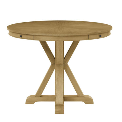 Rylie Counter Table & 4 Swivel Counter Chairs, Natural Finish