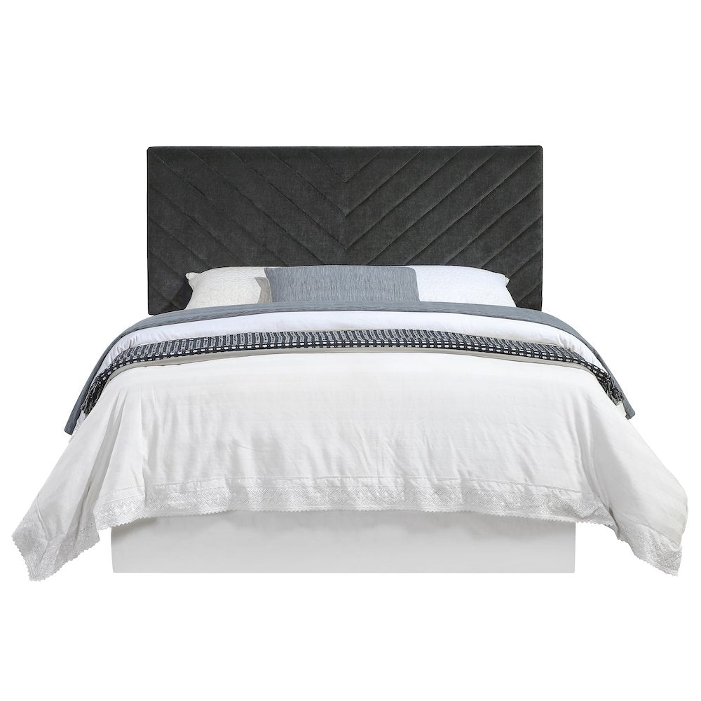 Tara Black Chevron Tufted Queen/Full Hea