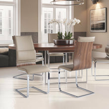 Taupe Faux Leather Chair Set of 2 - Modern Dining Chairs