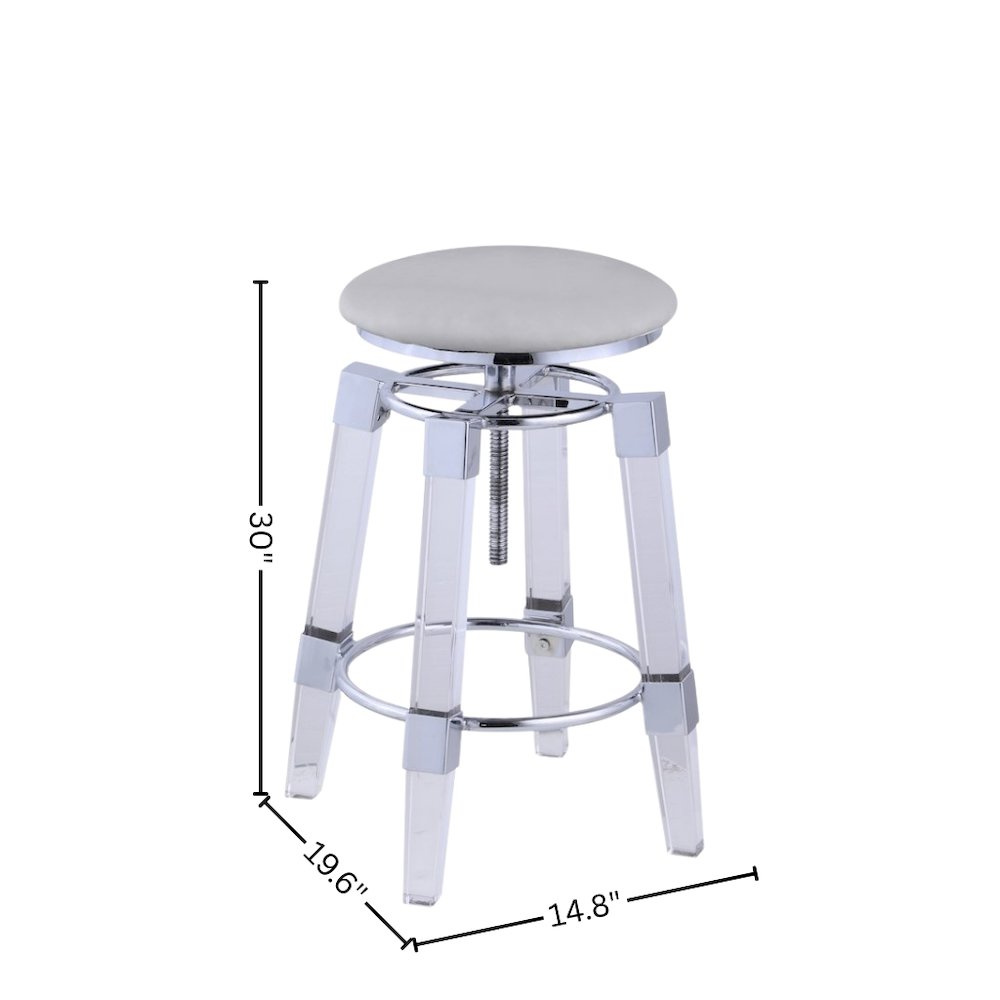 Gray Acrylic Bar Stool – Clear Glass Bar Stool