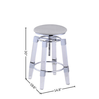 Gray Acrylic Bar Stool – Clear Glass Bar Stool