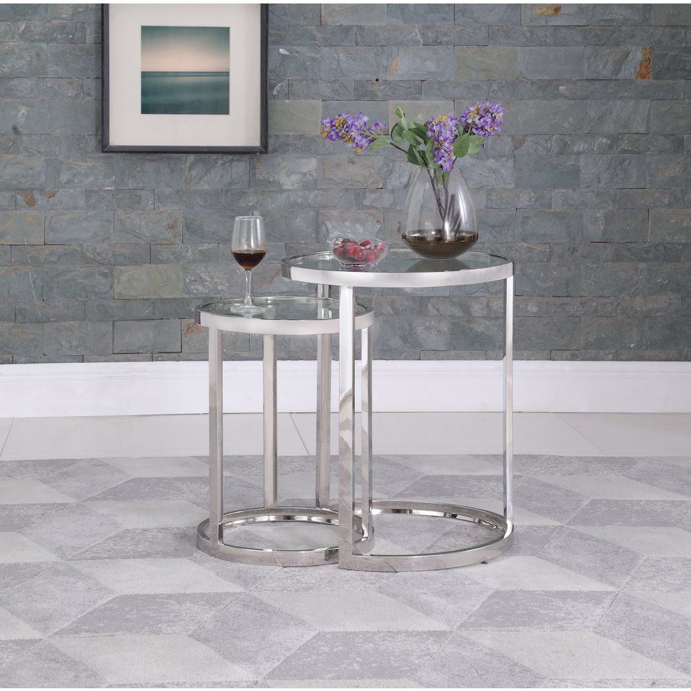 Contemporary 2-In-1 Nesting Lamp Table Set