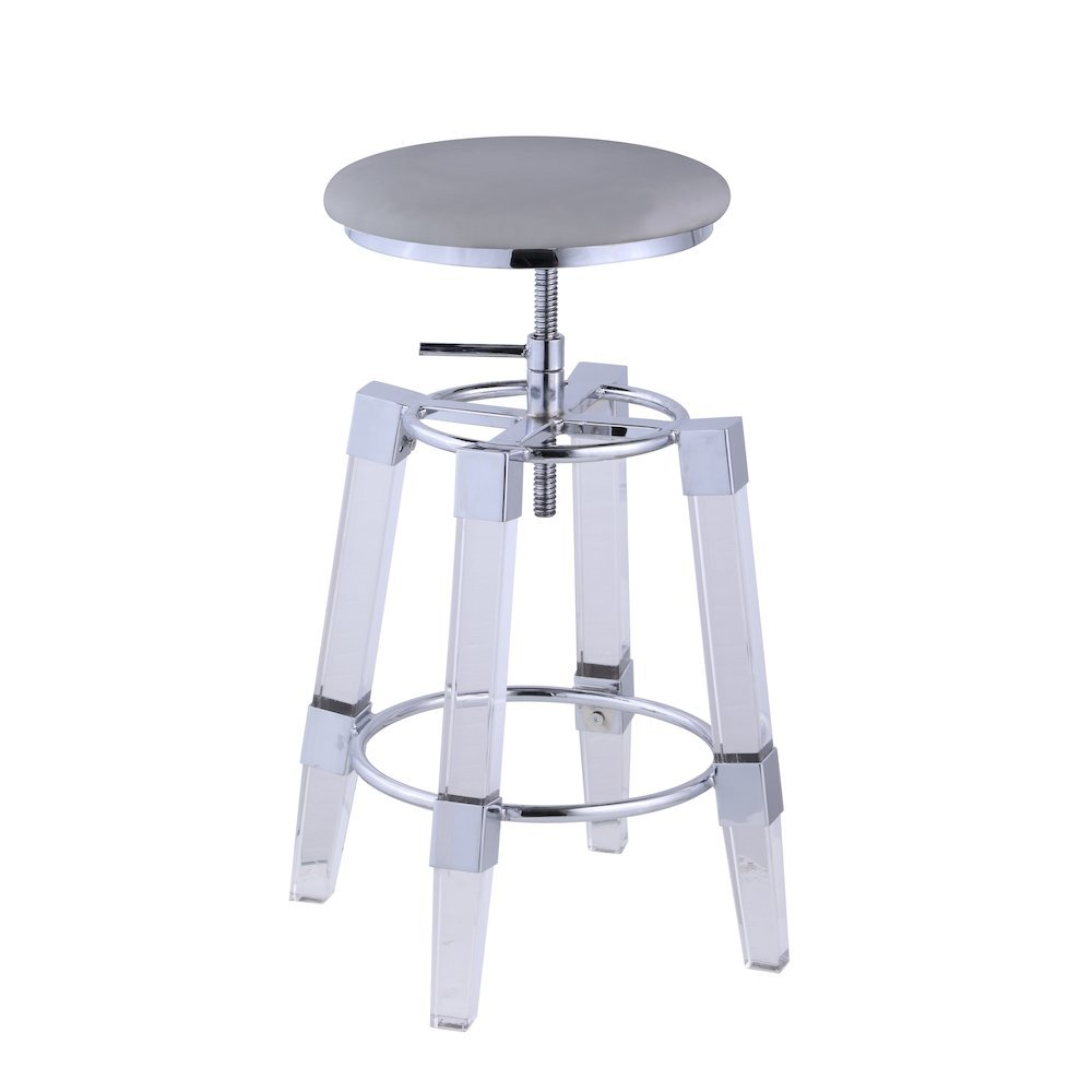 Gray Acrylic Bar Stool – Clear Glass Bar Stool
