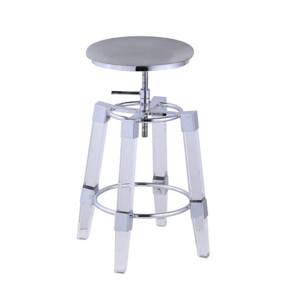 Gray Acrylic Bar Stool – Clear Glass Bar Stool