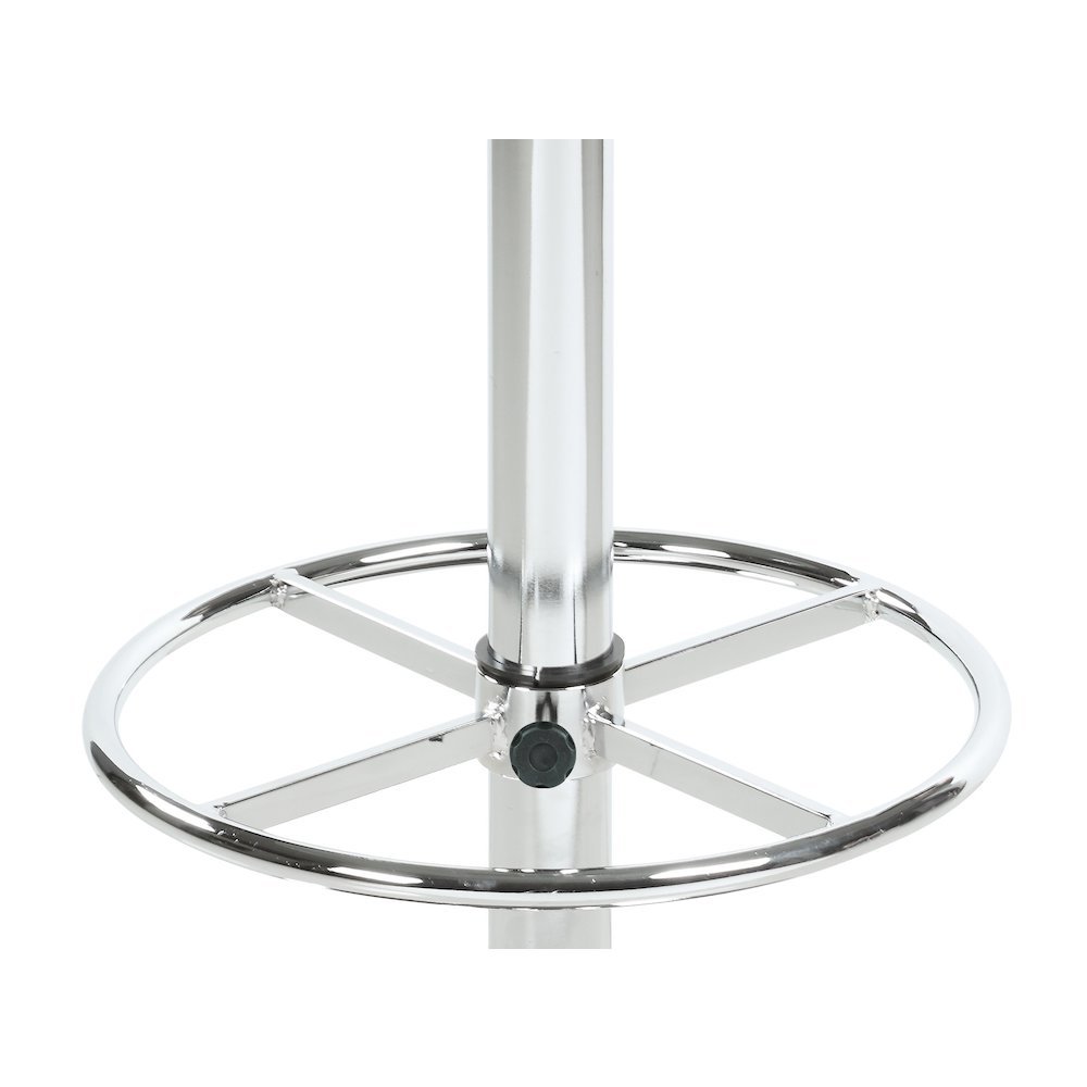 Glass Bar Table with Chrome Base – Counter Height Round Cocktail Table