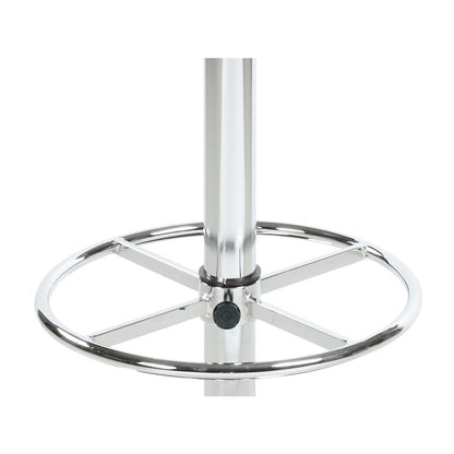 Glass Bar Table with Chrome Base – Counter Height Round Cocktail Table