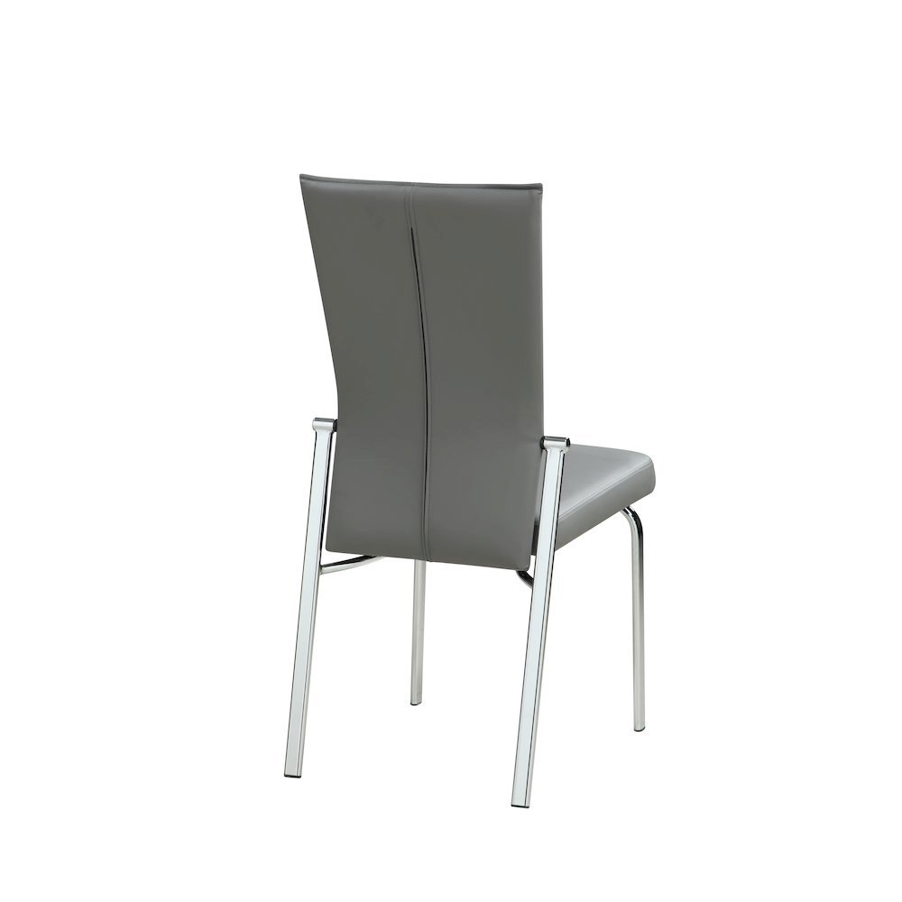 Faux Leather Chair Set of 2 - Gray Leather Dining Chairs