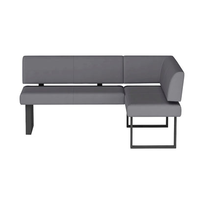 Gray Faux Leather Banquette Seating L Shaped Corner Bench Breakfast Nook