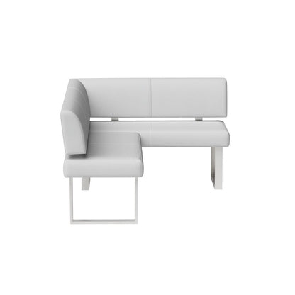 White Faux Leather Corner Dining Table with Kitchen Nook Bench Seating