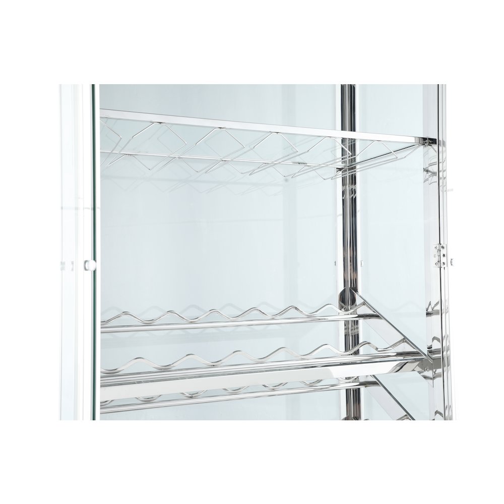 Contemporary Glass Curio W/ Wine & Stemware Racks