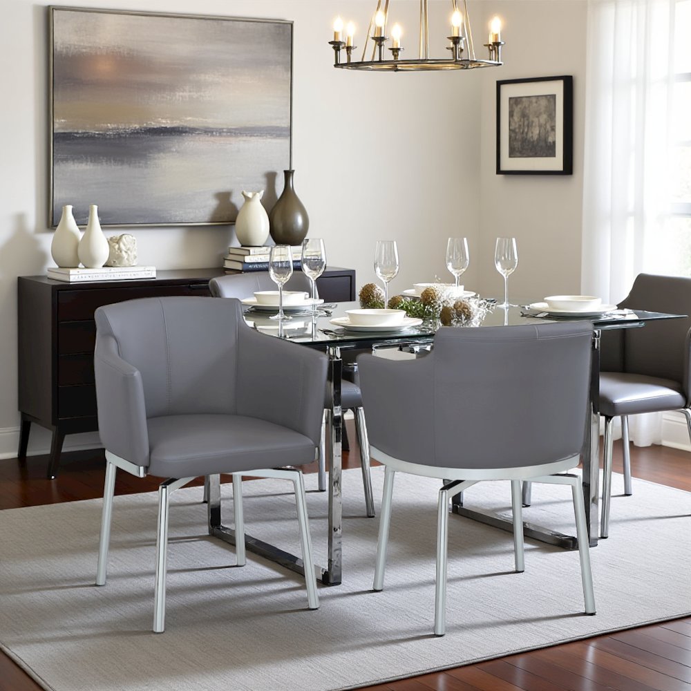 Gray Dining Chairs – Accent Chairs Set of 2