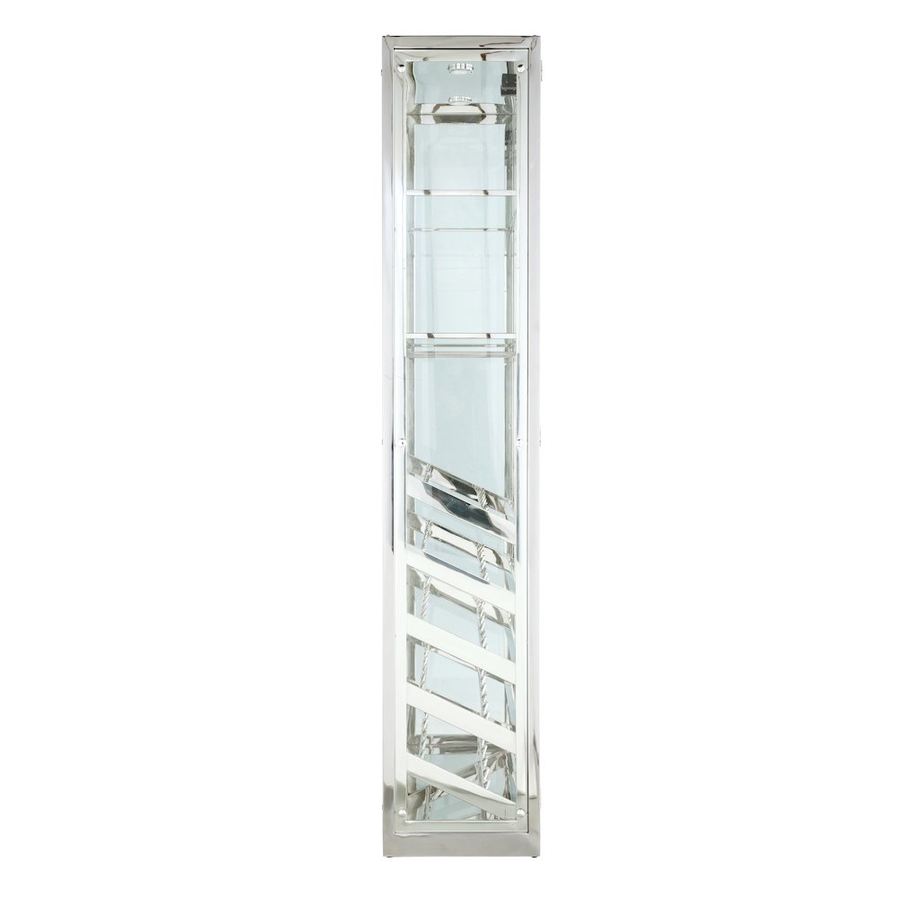 Contemporary Glass Curio W/ Wine & Stemware Racks