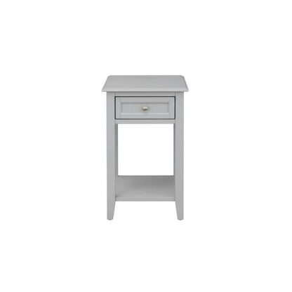 Urban Gray Wood Night Stand with Single Drawer for Bedroom Use
