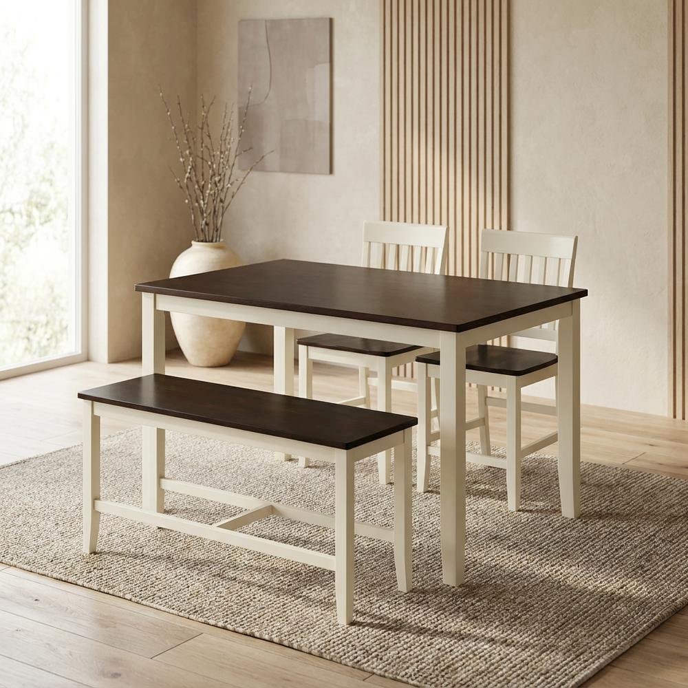 Jofran Solid Wood Counter Height Dining Set 4-Piece, Distressed Finish