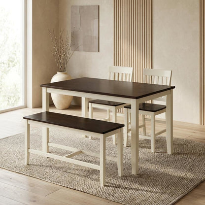 Jofran Solid Wood Counter Height Dining Set 4-Piece, Distressed Finish
