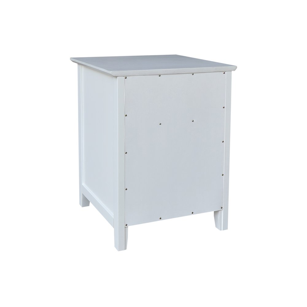 Solid Wood Nightstand with Storage Cabinet, Chalk & White Two-Tone Bedside Table