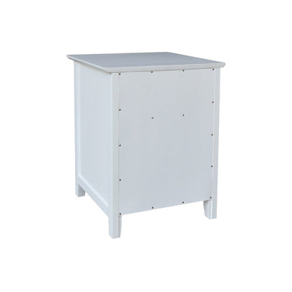 Solid Wood Nightstand with Storage Cabinet, Chalk & White Two-Tone Bedside Table