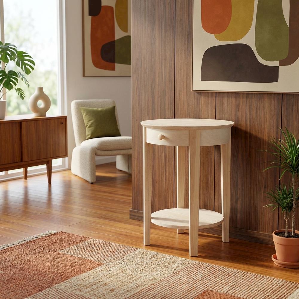 Unfinished Entry Table with Modern Design and Versatile Use