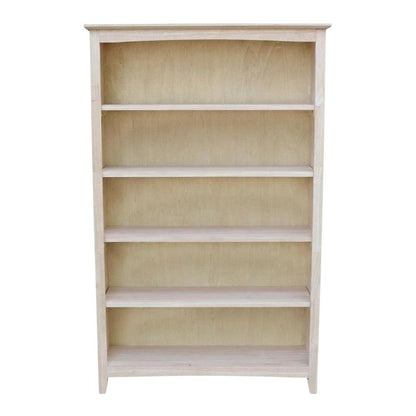 Modern Wooden Bookcase with Open Shelves and Sturdy Construction