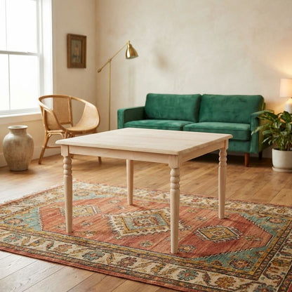 Unfinished Square Coffee Table with Simple Modern Design and Durable Build