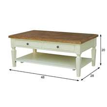 Hickory/Shell Parawood Coffee Table with Multi-Tone Finish for Living Room