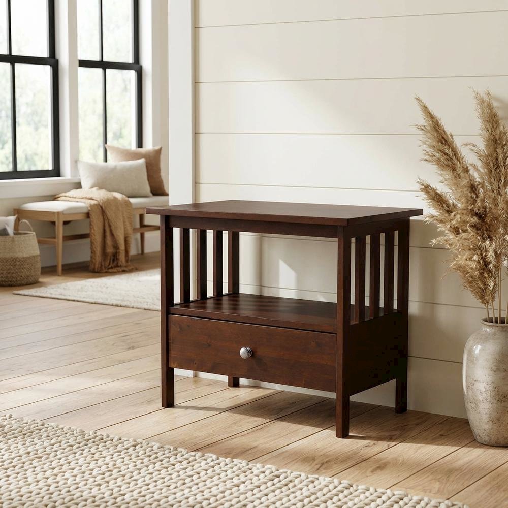 Espresso TV Stand with Hardwood Construction and Modern Design