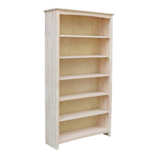 Wooden Bookcase with Open Shelving and Rustic Finish for Home Office Storage