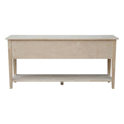 Unfinished 72-Inch TV Stand with Spacious Surface and Sturdy Frame