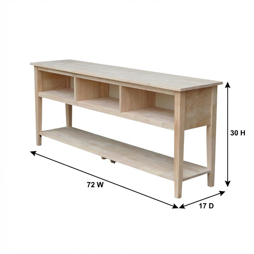 Unfinished 72-Inch TV Stand with Spacious Surface and Sturdy Frame