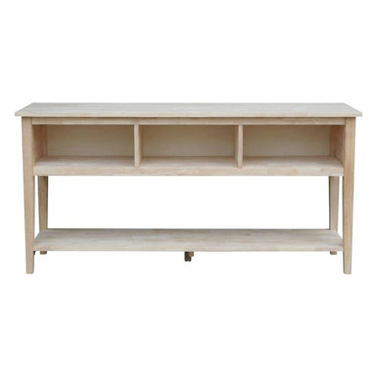 Unfinished 72-Inch TV Stand with Spacious Surface and Sturdy Frame