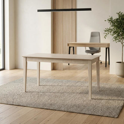Large Washed Gray Taupe Writing Desk with Drawer, Spacious Workspace and Surface
