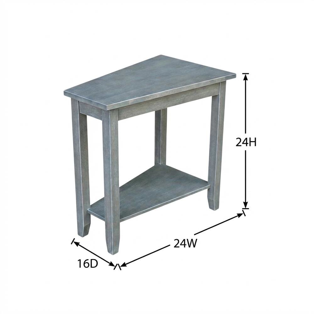Heather Grey Accent Table with Antique Wash Finish for Living Room or Bedroom