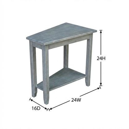Heather Grey Accent Table with Antique Wash Finish for Living Room or Bedroom