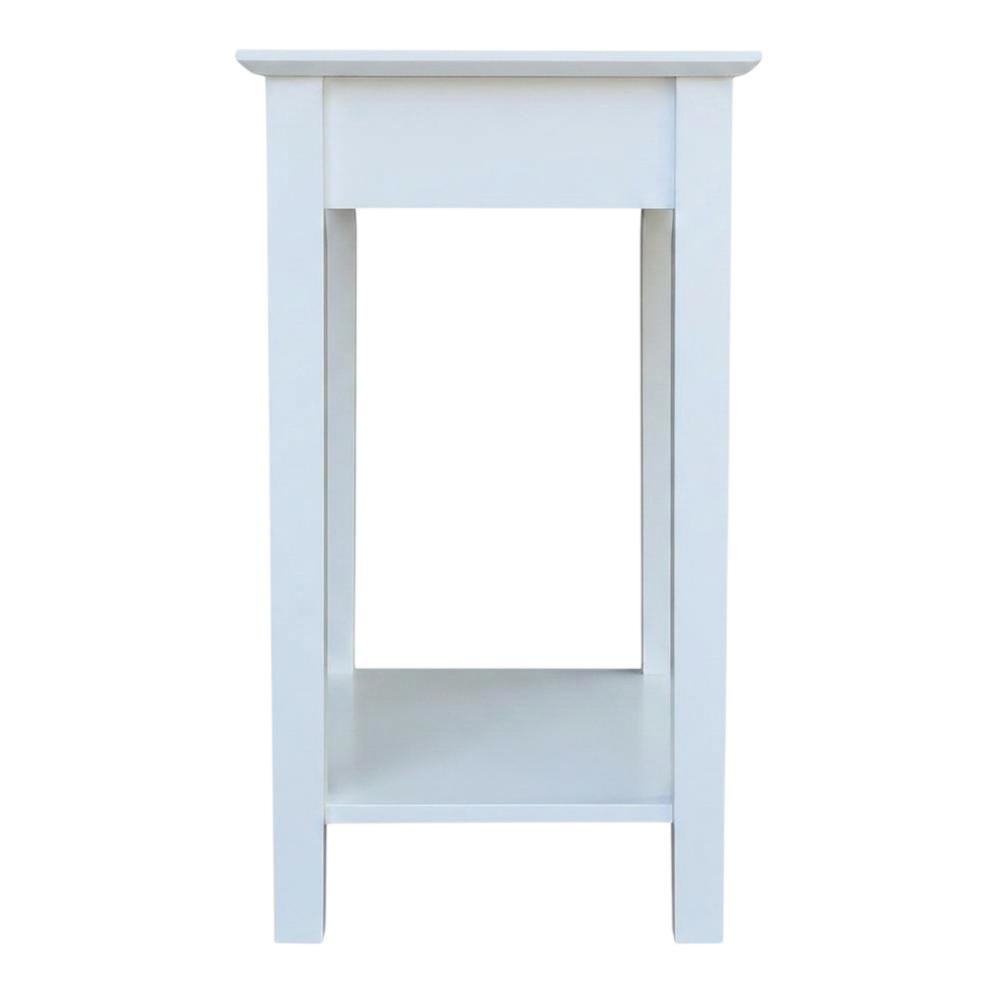 White Narrow End Table for Lounge and Living Spaces