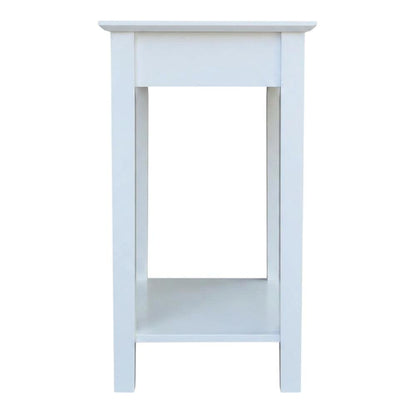 White Narrow End Table for Lounge and Living Spaces