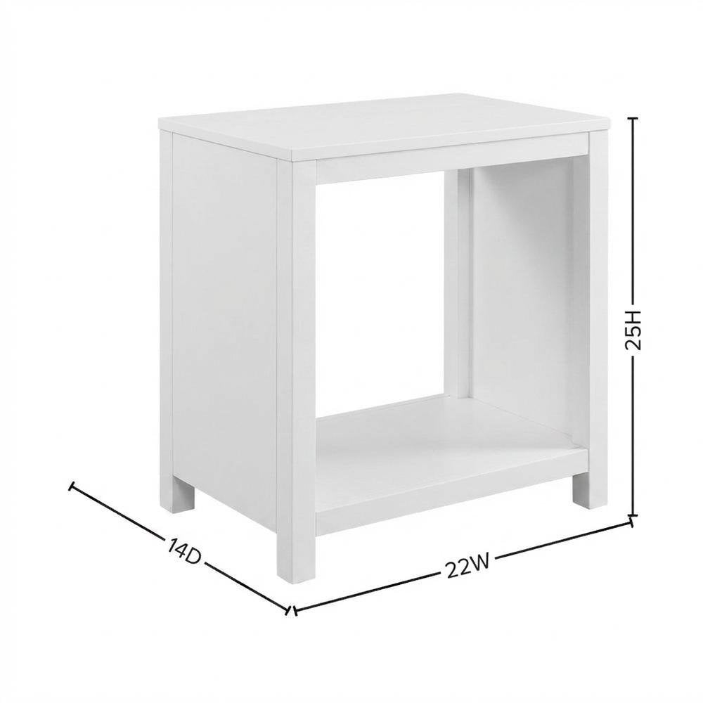 White Narrow End Table for Lounge and Living Spaces