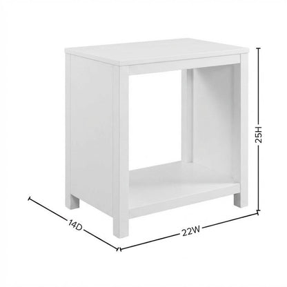 White Narrow End Table for Lounge and Living Spaces