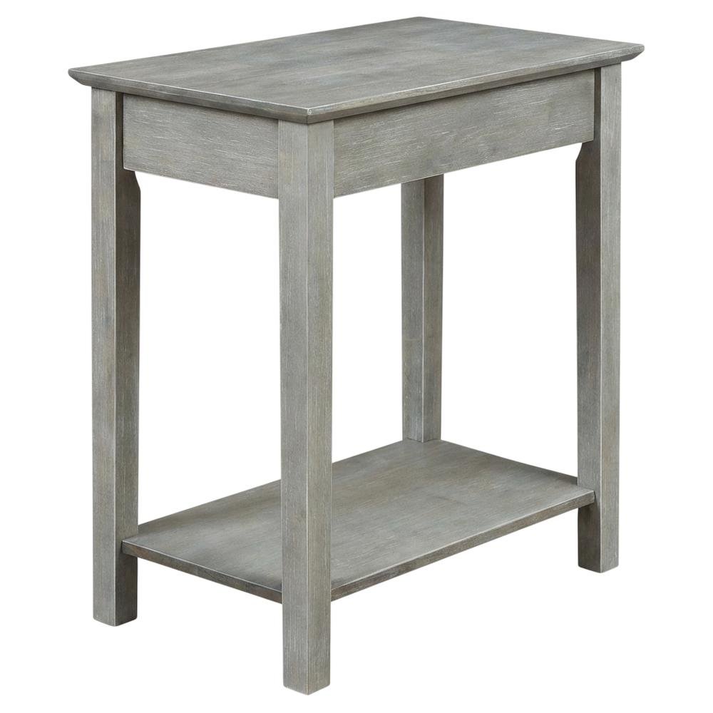 Heather Grey Narrow End Table with Antique Wash Finish