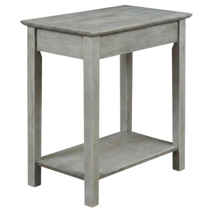 Heather Grey Narrow End Table with Antique Wash Finish