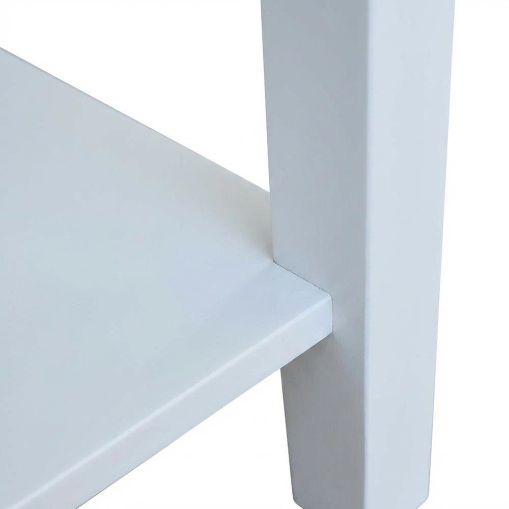White Narrow End Table for Lounge and Living Spaces