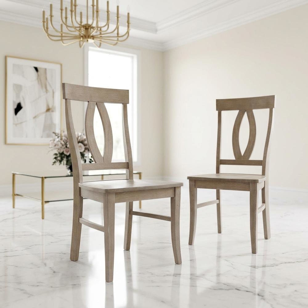 Solid Hardwood Dining Chairs with Washed Finish for Dining Room